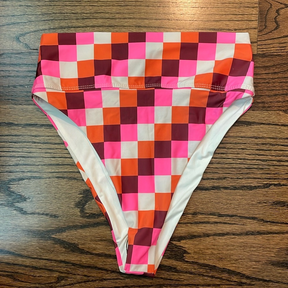 Beach Riot Checkered Highwaisted Bottom